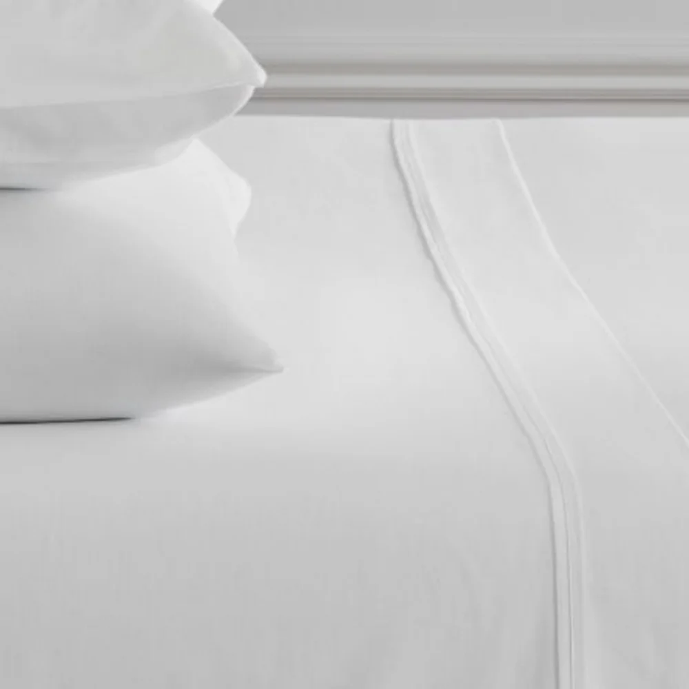 Luxury White Sheet Set 400-Thread-Count Sateen Wide Hem,King & Queen, $189.00US